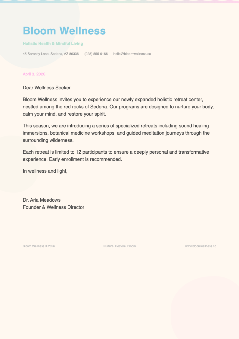 Soft organic decorative letterhead